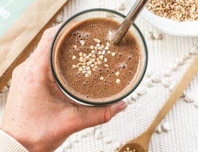 Shake au chocolat riche en protéines