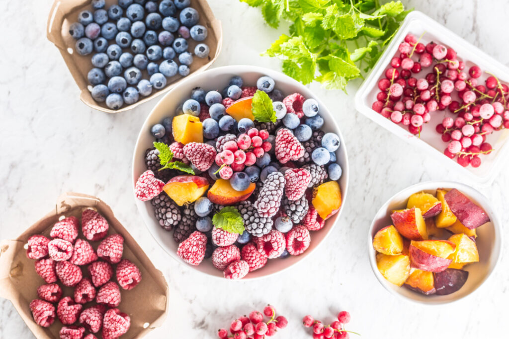 Frozen berries and fruit