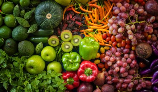 Fruits et légumes colorés