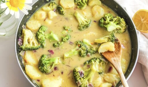 Potato and broccoli pan